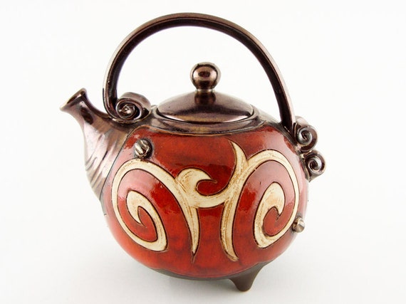 Red Ceramic Teapot Pottery Teapots Ceramics And By Avanturine