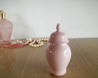Limoges Martial Redon Lidded Vase, Vintage Limoges M&R France Miniature Vase Salmon Pink
