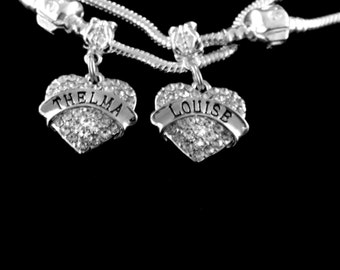Thelma and Louise bracelets set 2 bracelets Thelma bracelets Louise bracelets Best friends BFF Besties