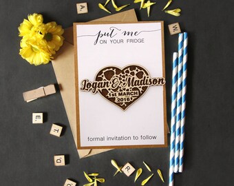 Save The Date Magnet Rustic, Wedding Magnets (20) Personalized Magnet, Custom Wood Engraved Magnets Printdotpot MG65