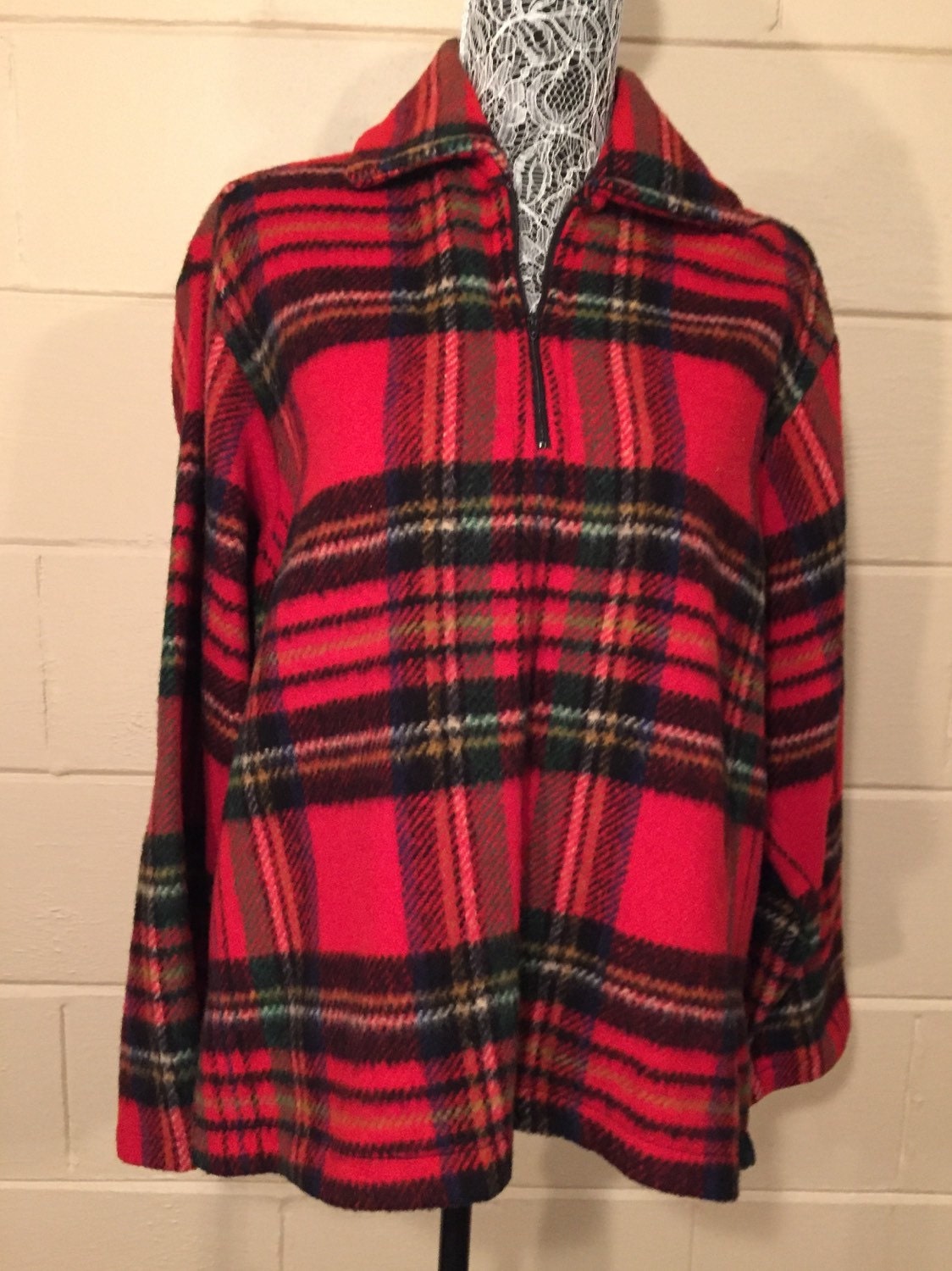 Vintage Plaid Shirt Jacket Hunters Tartan Plaid Wool Pullover