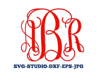 Vine Monogram Font SVG, Interlocking Vine SVG, Monogram Font SVG, Cricut Font, Silhouette Font, svg, jpg, eps, dxf