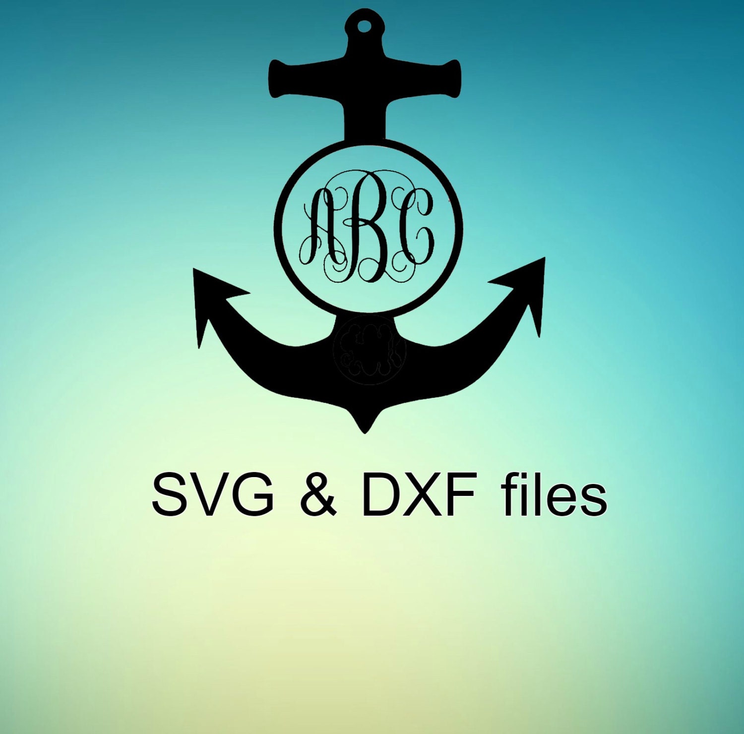 Anchor Monogarm Frame SVG DXF files for Silhouette by ...