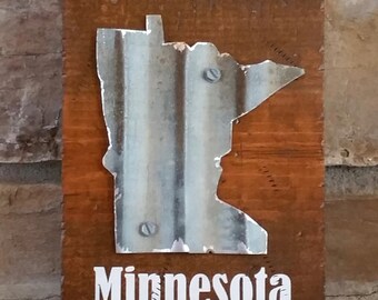 Rustic Framed Minnesota State MN Box Sign by CastedLeavesbyRhonda