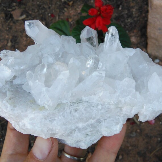 SALE Large Clear Quartz Crystal Cluster Clear Quartz