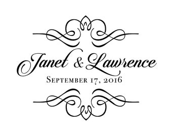 Custom Names Bride and Groom Wedding Logo Gobo Light Projection, Logo, or Sign Design