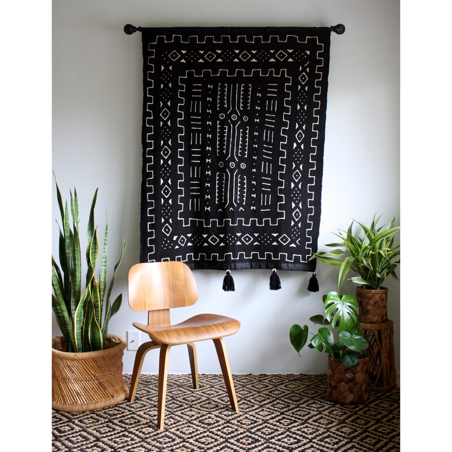 African Wall Hanging Black African Mudcloth Mud Cloth Large