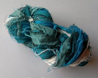 Recycled Sari Yarn, Silk Ribbons, Handspun Yarn, Recycled Silk, Sari Silk Ribbon, Handmade Fair Trade Silk Ribbon Yarn, Recycled Sari Yarn