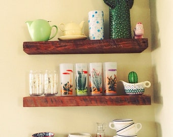 Reclaimed Wood Floating Shelf