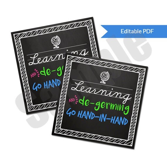 Hand Sanitizer Learning and De-Germing Teacher Appreciation