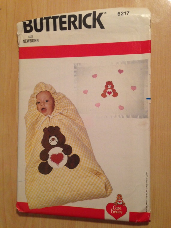 Butterick 6217 Sewing Pattern 80s Uncut Infants Bunting and Blanket Size Newborn