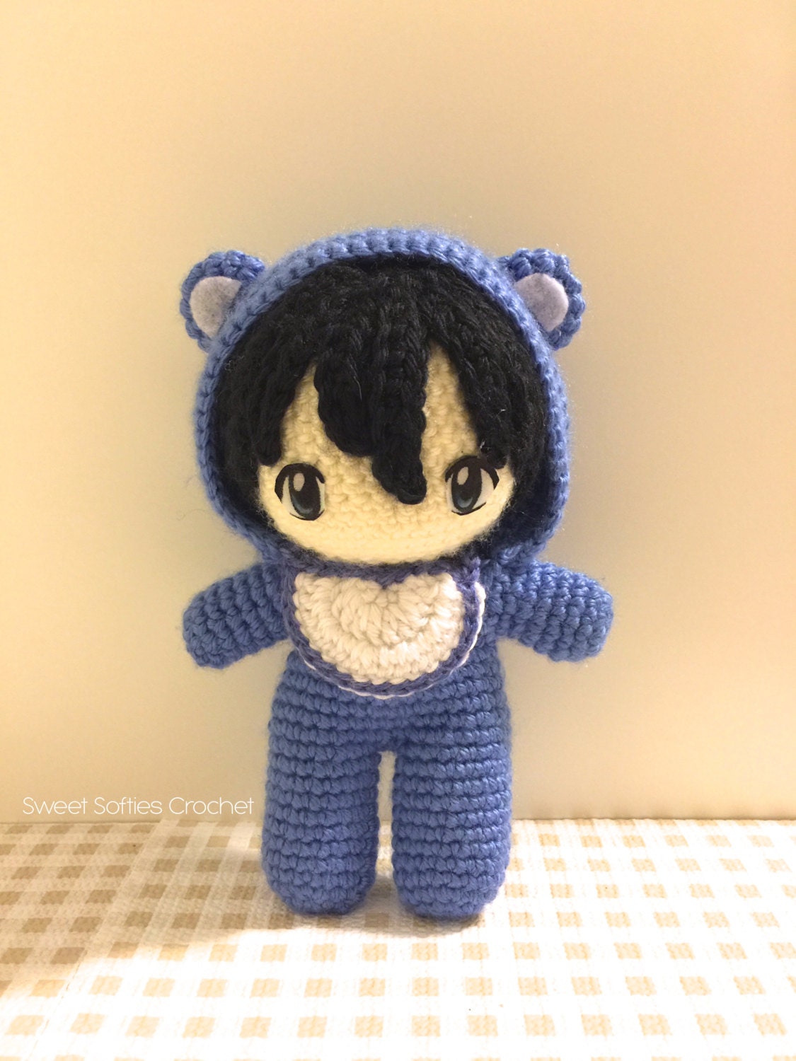 Baby in Bear Onesie Amigurumi Crochet Japanese Anime Doll