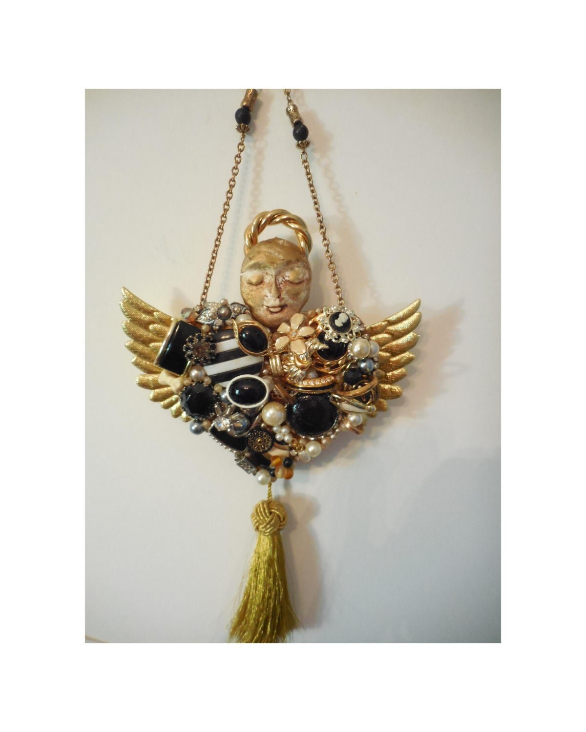 Costume Jewelry Collage vintage jewelry art supportive gift