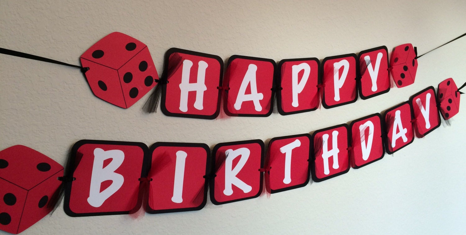 Casino theme birthday banner clip art