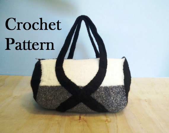 The Wolf Pack Felted Crochet PATTERN/Instructions Duffel