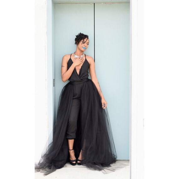 black tulle wedding skirt