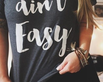 Mommin' Ain't Easy, Off Shoulder Top, Hipster Tee, Mom Life Shirt, Mom Tee, Slouchy Shirt, Gifts for Her, Off The Shoulder, Mom Life Shirt