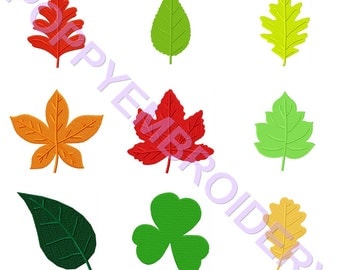 LEAVES Design for Embroidery machine / feuille motifs pour broderie machine / instant download