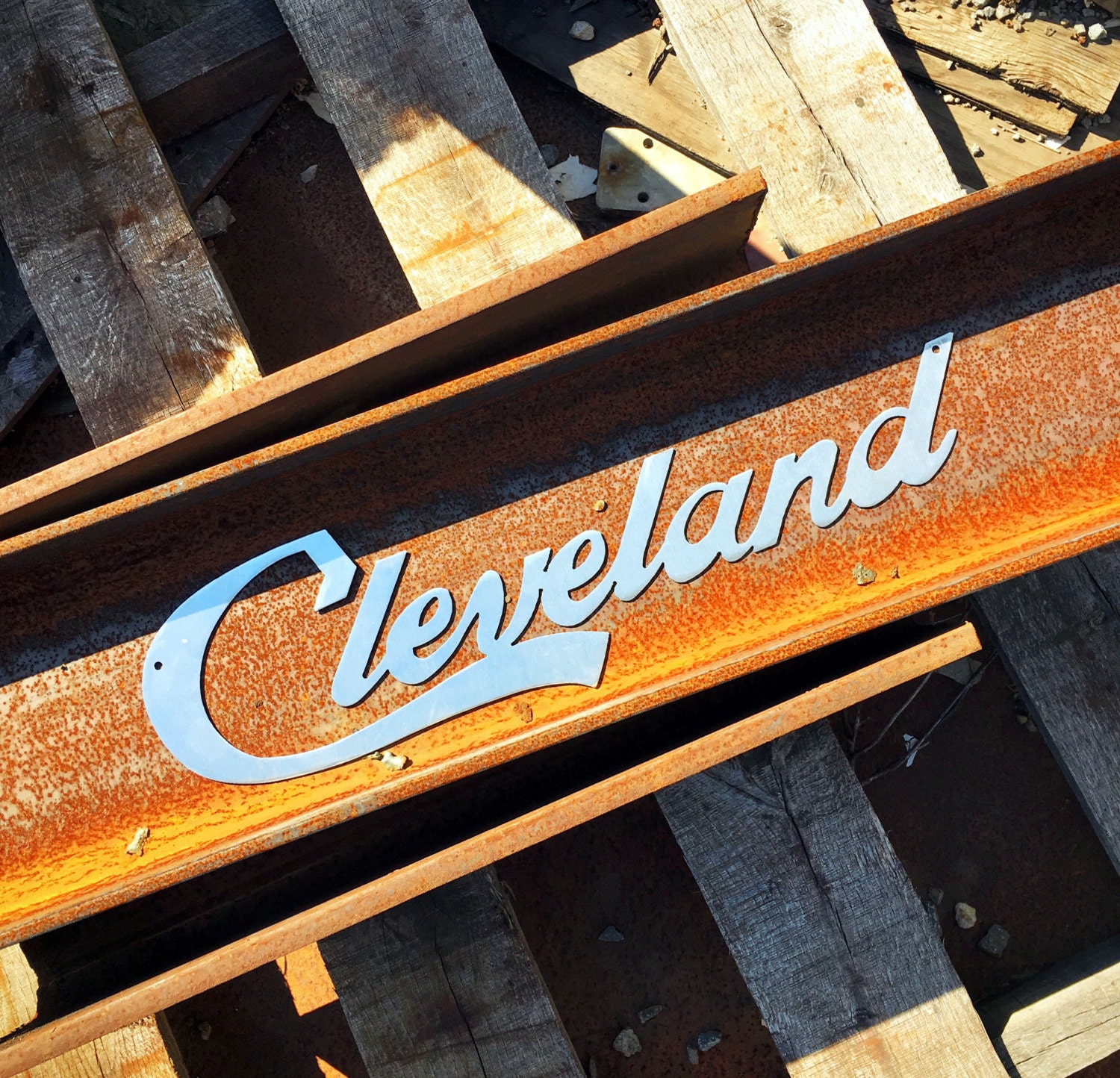 Cleveland Script Metal Wall Art