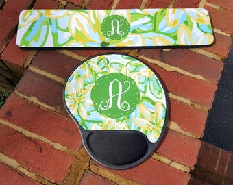 Monogram Wrist Pads, Monogram Gel Pad, Personalize Mouse Pads, Monogram Wrist Rest, Custom Wrist Rest, Monogram mouse pads, Office Gift