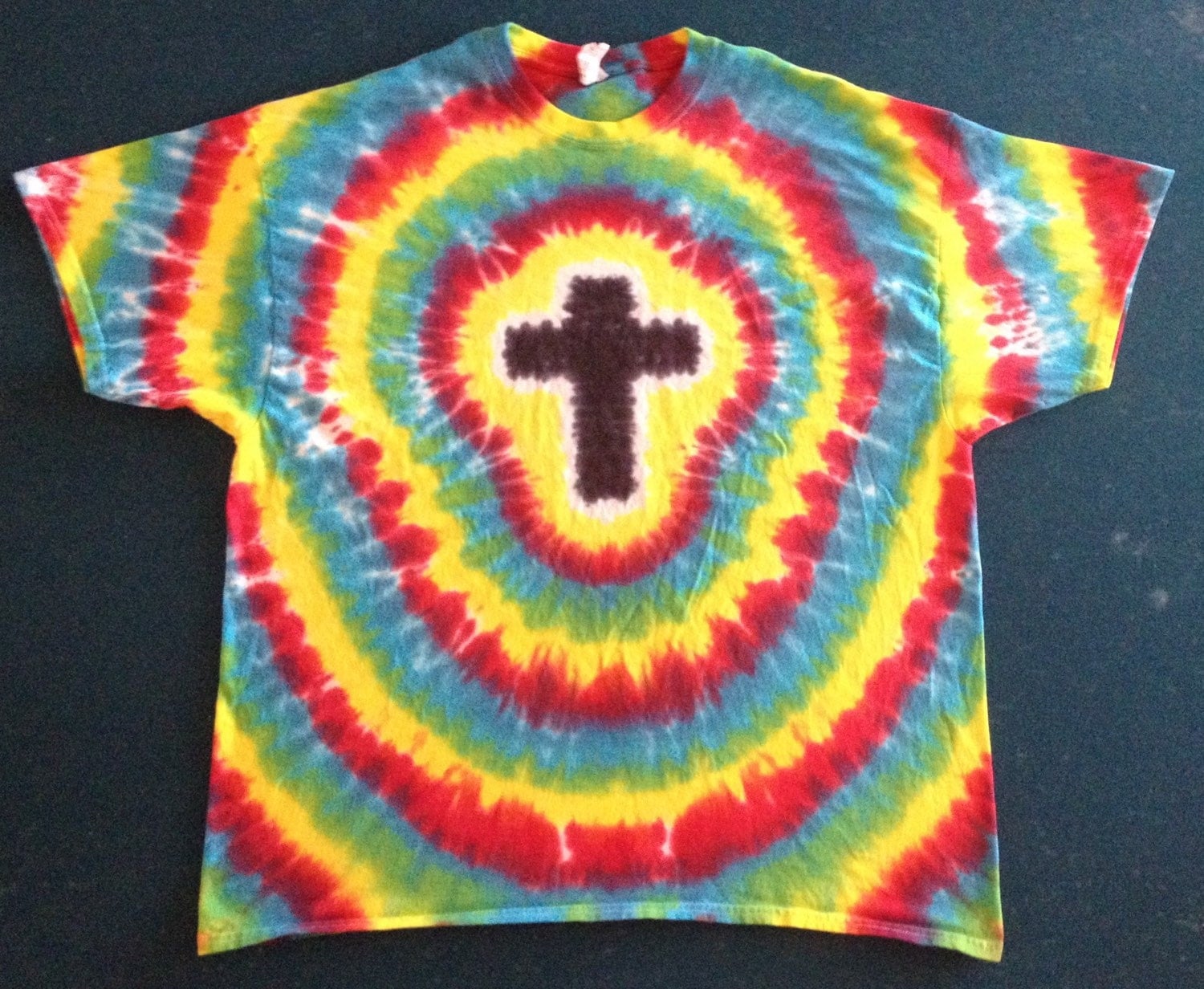 Handmade Cross Tie Dye TShirt Free Shipping tye die