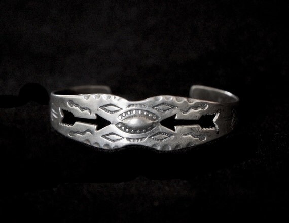 Whirling Log Silver Cuff From Fred Harvey Period by FarRiderWest
