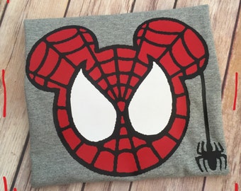 Infant toddler boys spider-man mickey shirt; Boys Disney mickey shirt; Toddler halloween shirt