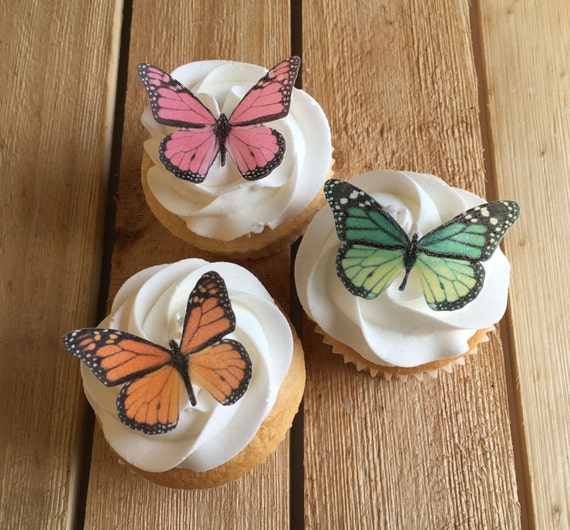 Butterfly Monarch Butterflies Edible Paper Cupcake Cake