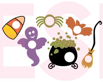 Halloween monogram SVG, DXF, EPS, Bundle 2, cut files for use with Silhouette Studio and Cricut Design Space.