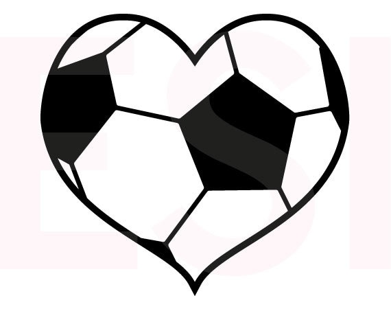 Download Soccer Football Heart design SVG DXF EPS cutting files
