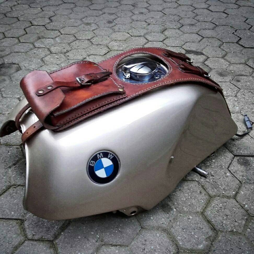 BMW K series leather tank belt and documents bag Cafe Racer