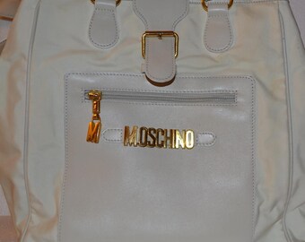 MOSCHINO REDWALL handbag authentic in off white color/ vintage moschino handbag/an.608