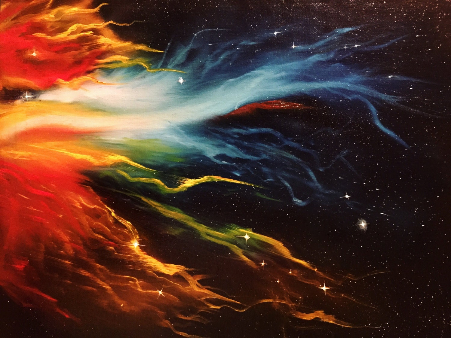 Stardust Nebula - Original Oil Painting - 11"x14" On Canvas Board By ...