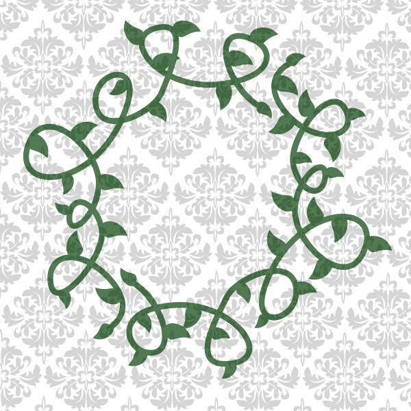 Download Vine Monogram Border Set intricate leaves SVG by ...