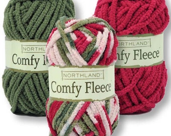 Yarn - Northland Comfy Fleece - Tundra, Cream, Dark Red, or Multi Christmas