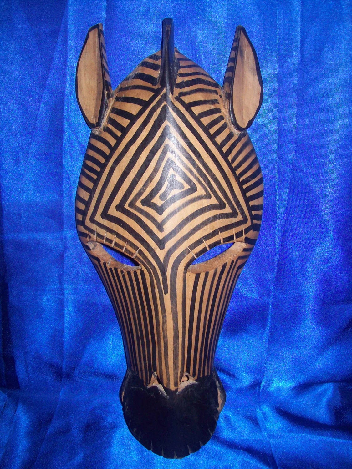 Wooden African Zebra Mask