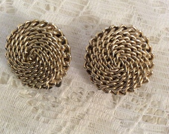 Vintage goldtone clip-on earrings made in Japan