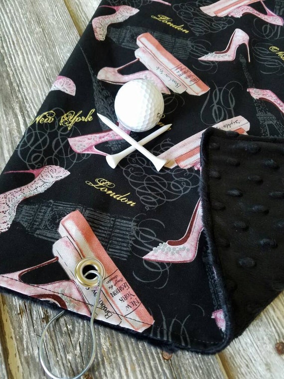 Golf Towel Ladies Golf Towel Black Golf Towel Pink Golf