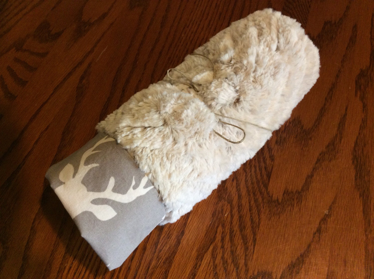 Changing Pad Cover Gray and Ivory Deer with Extra Plush