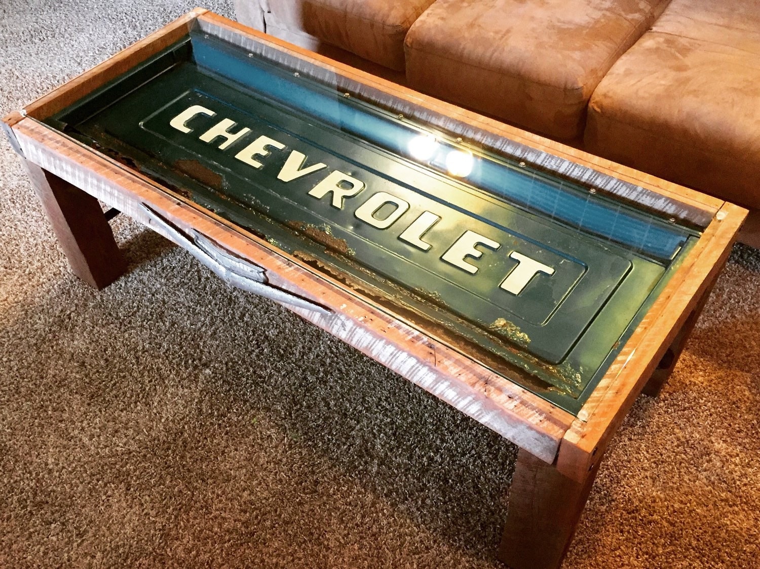 Chevy cheverolet tailgate coffee table