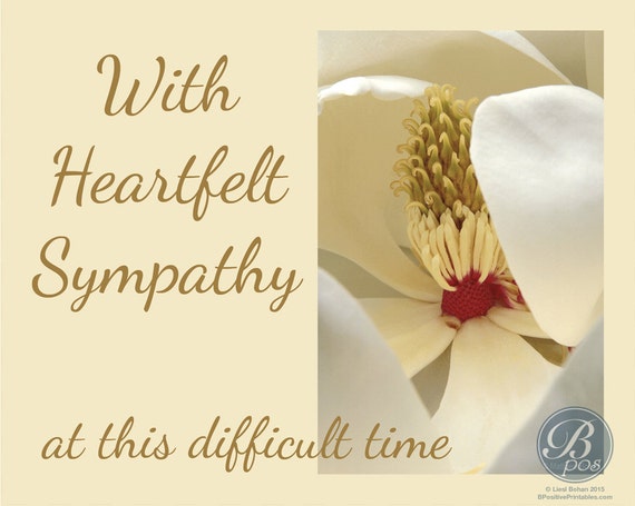 Heartfelt sympathy Sympathy Card Printable Instant