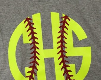 monogram softball shirt monogram softball glitter shirt yellow softball shirt mom softball shirt