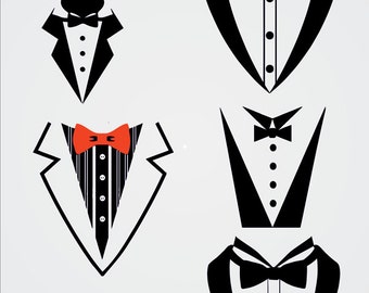 Download Tuxedo Bow Tie SVG and Silhouette Studio cutting file Instant