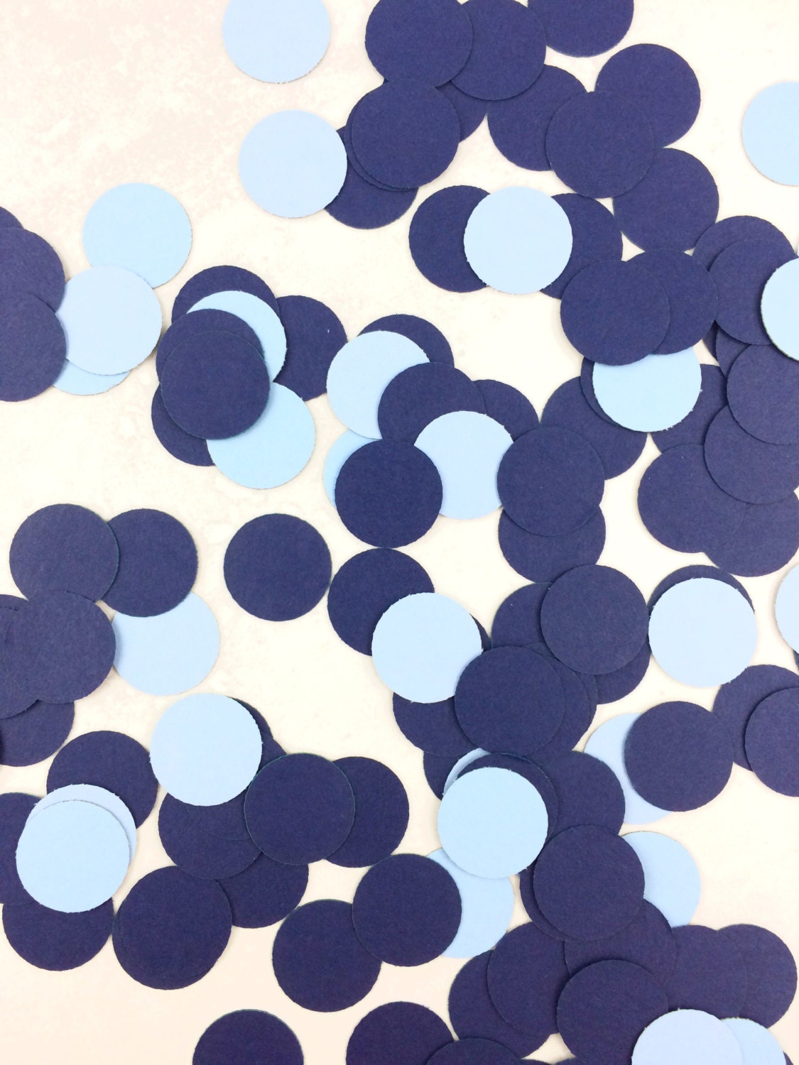 Navy Blue & Light Blue Confetti Circle Confetti Bridal