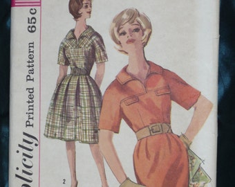 1960s Simplicity 4025 Yoke Dress Sz 16 Bust 36