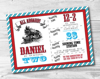 free printable train invitations