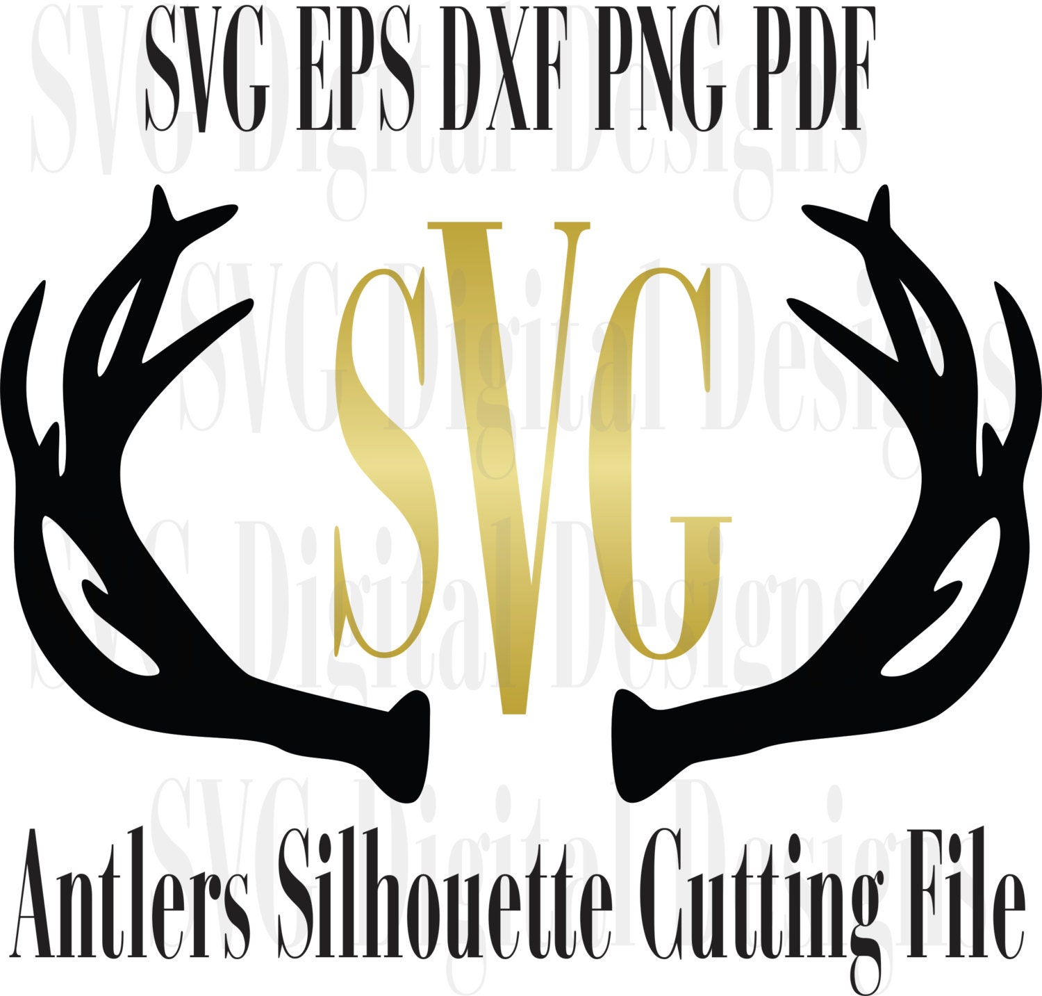 Download ANTLER Svg File - Antlers Silhouette Cutting Template ...