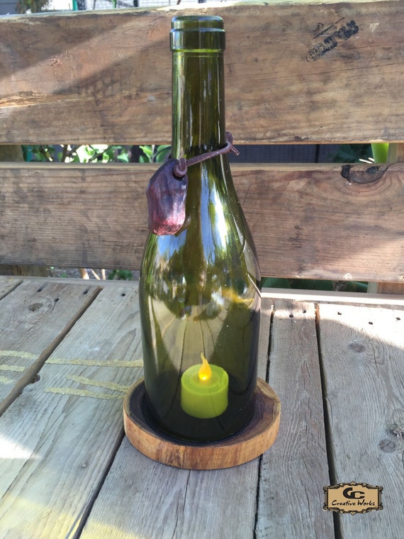 Italian Wine Bottle Candle Holder Angle Top Item