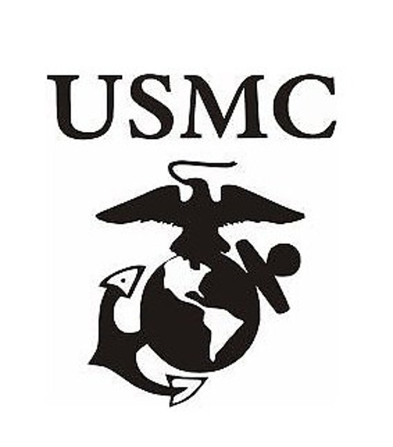 USMC MARINE Corps USA Emblem decal vinyl car sticker White