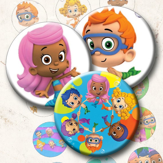 Bubble Guppies 15 Images 1 Inch Circle 4 x 6 by BellShopBR